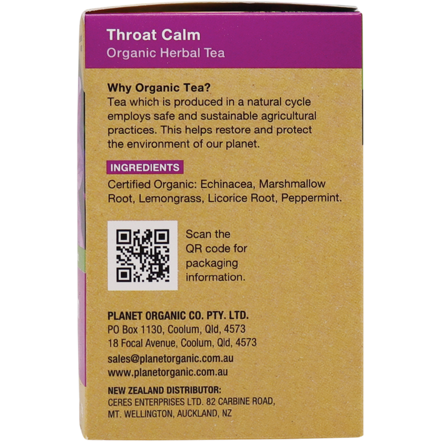 Soothing herbal tea bags for throat comfort