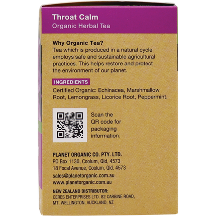 Soothing herbal tea bags for throat comfort