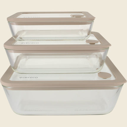 Ever Eco Glass Food Containers Oatmeal 3pk