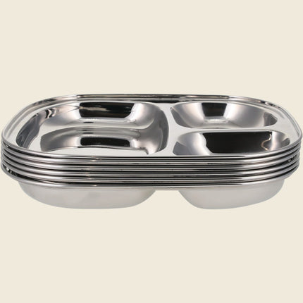 Ever Eco Stainless Steel Divided Kids Plate 6x1pc