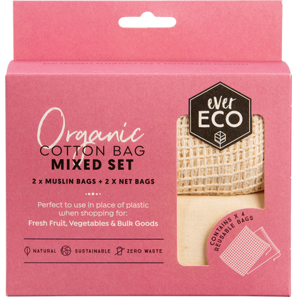 Reusable Produce Bags Organic Cotton Mixed Set