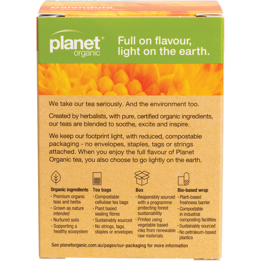 Calendula herbal tea bags by Planet Organic