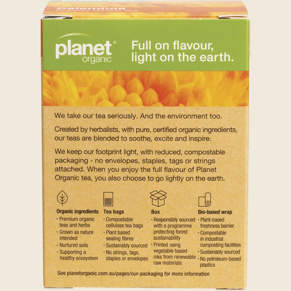 Planet Organic Calendula Herbal Tea Bags 25pk