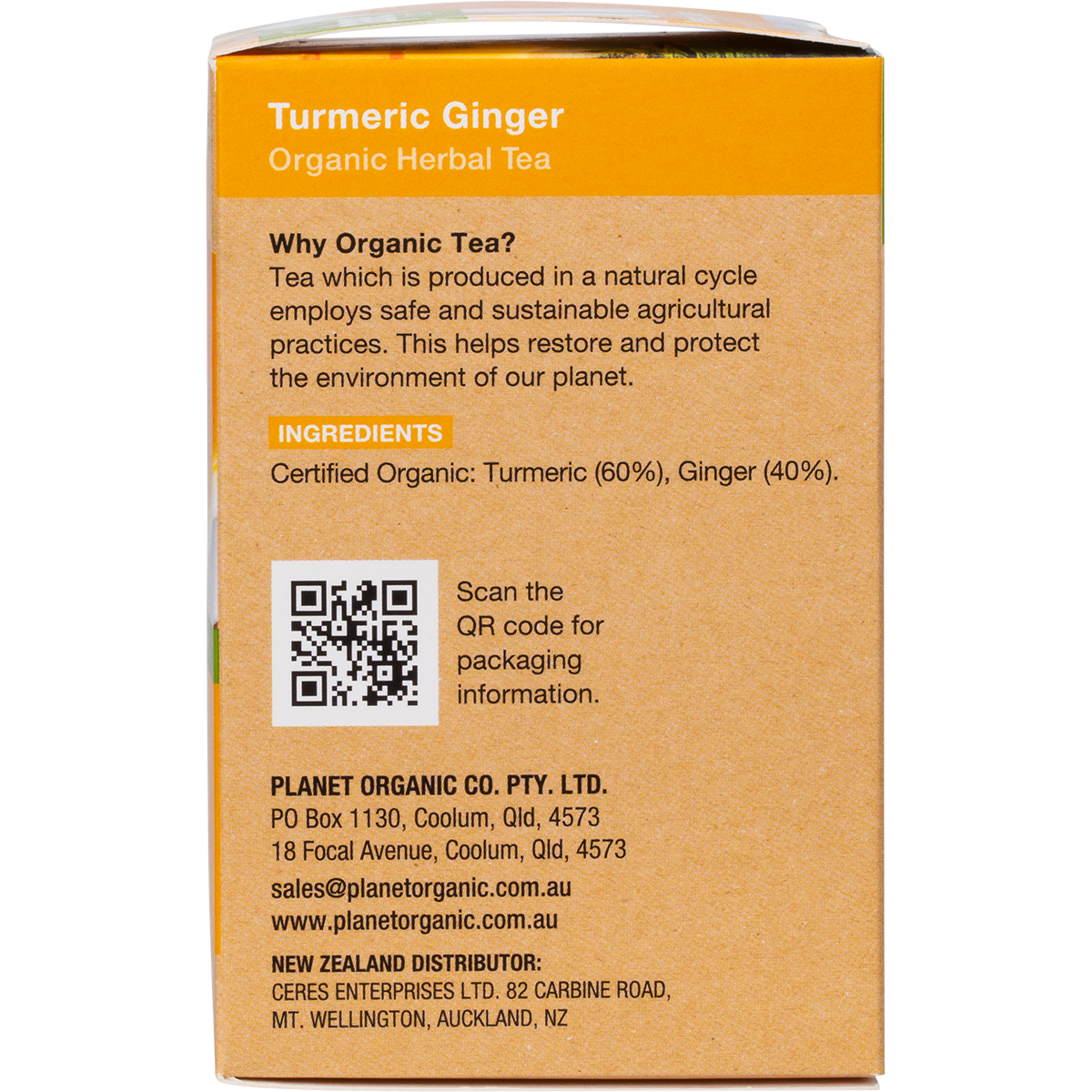 Turmeric Ginger Herbal Tea Bags