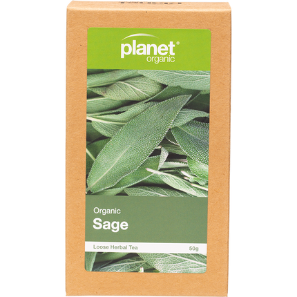 Planet Organic herbal tea with sage loose leaf blend