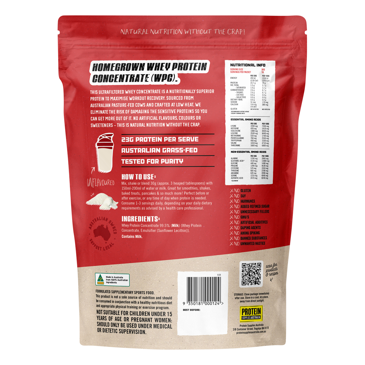 WPC Whey Protein Concentrate Unflavoured