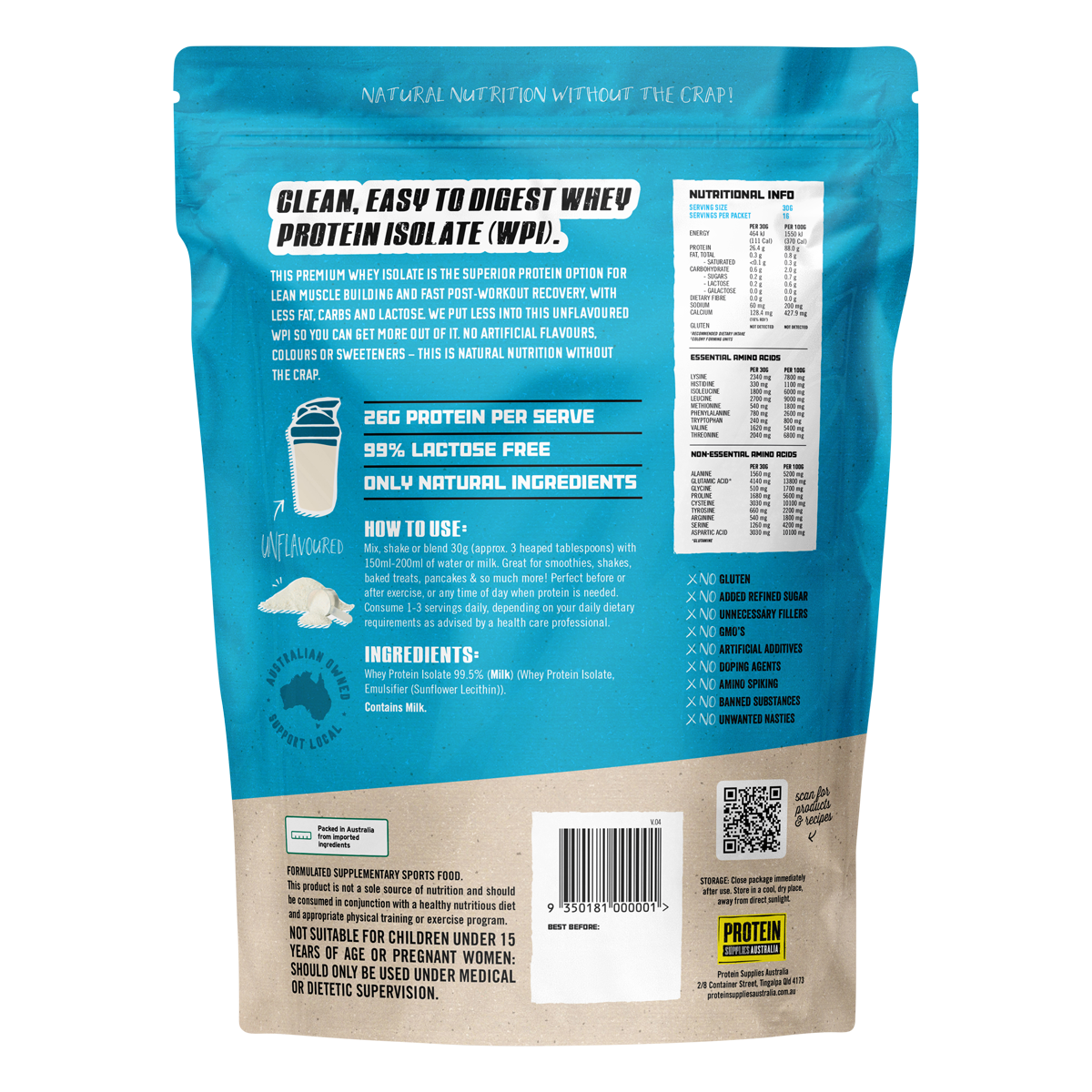 WPI Whey Protein Isolate Unflavoured