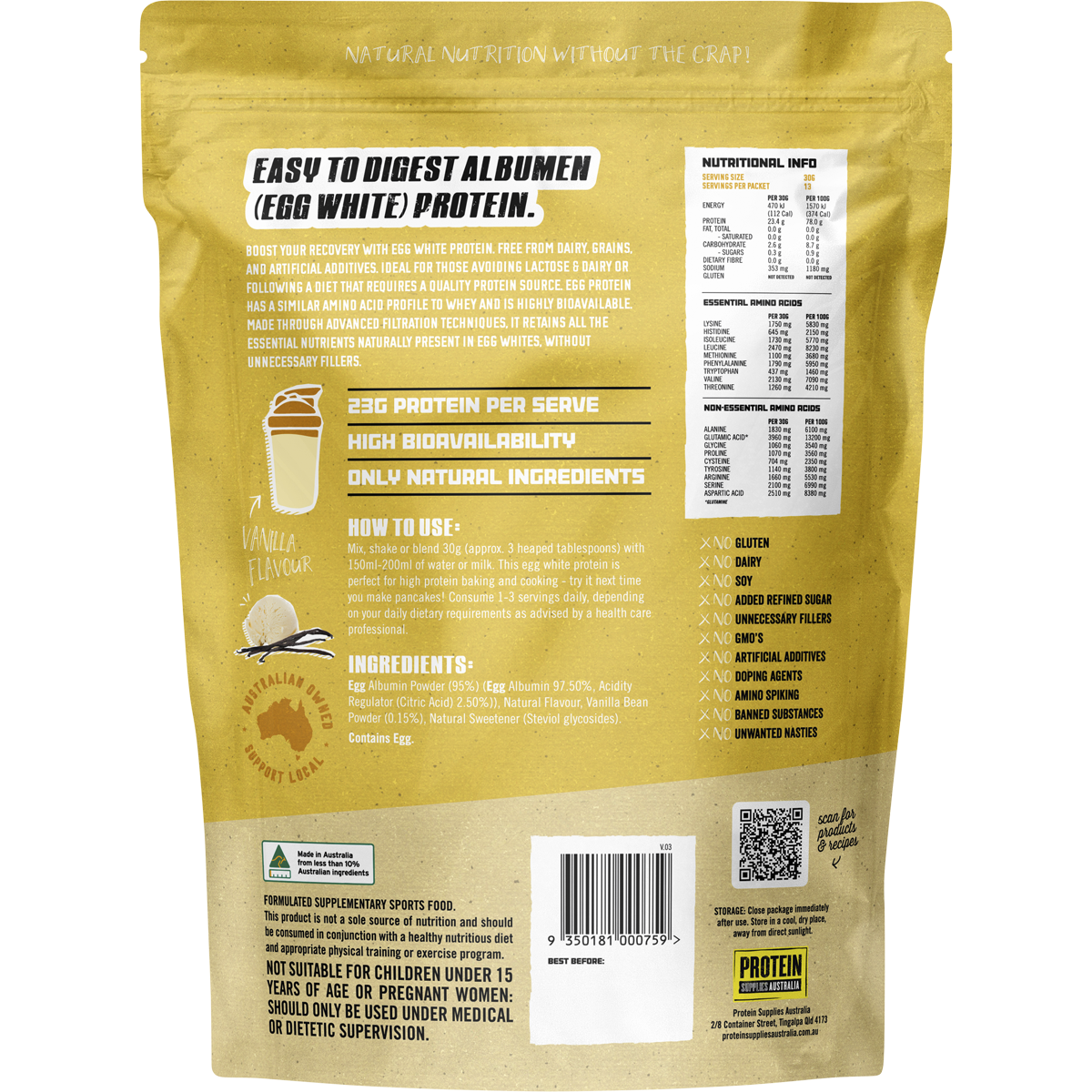 Paleo Egg White Protein Vanilla