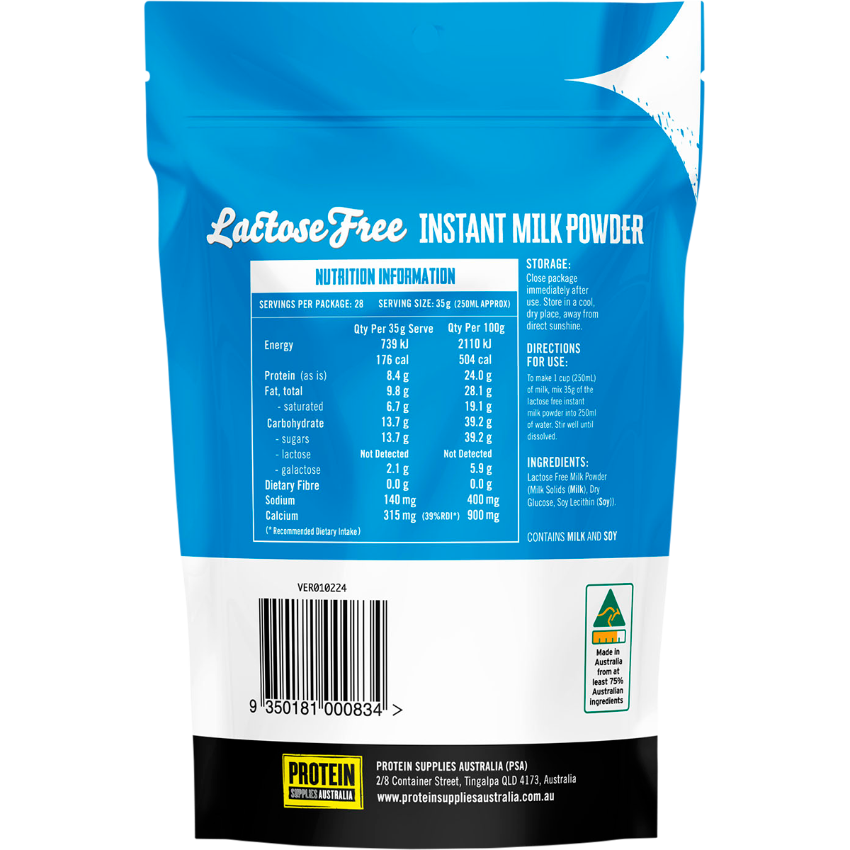 Instant Milk Powder Lactose Free