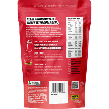 PROTEIN SUPPLIES AUSTRALIA Protein Water Collagen Raspberry
