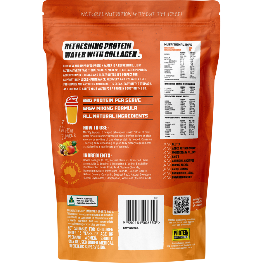 PROTEIN SUPPLIES AUSTRALIA Protein Water Collagen Tropical
