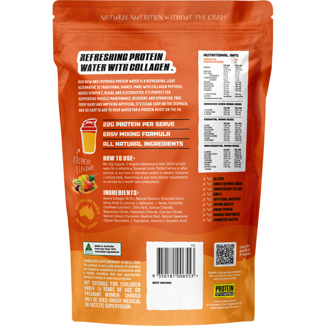 PROTEIN SUPPLIES AUSTRALIA Protein Water Collagen Tropical