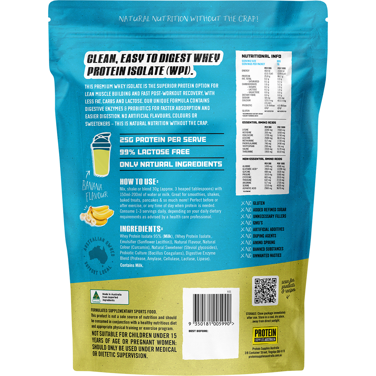 WPI Whey Protein Isolate Banana
