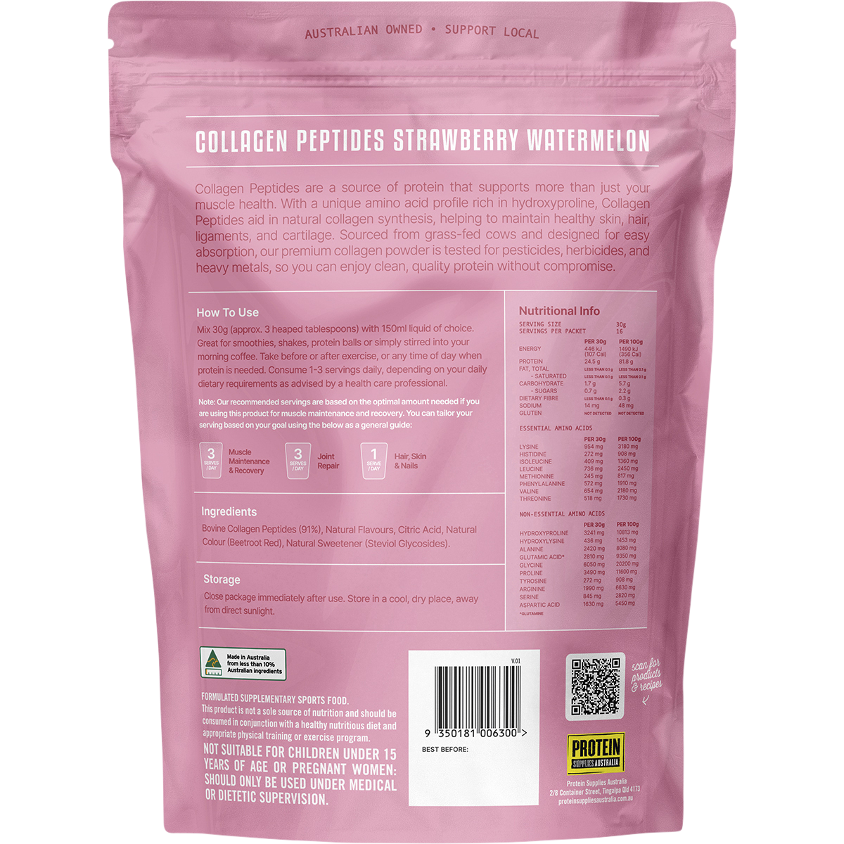 Collagen Peptides Strawberry Watermelon