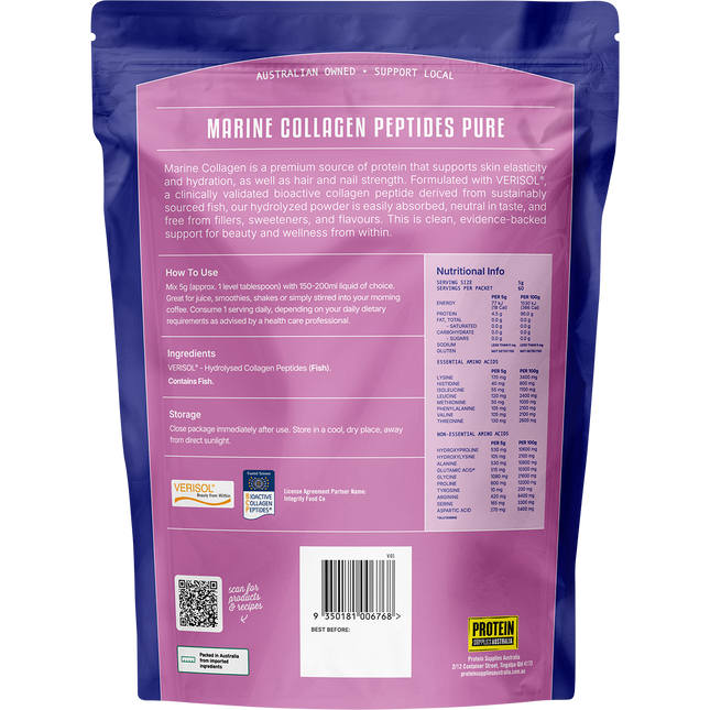 Marine Collagen Peptides Unflavoured - Back View