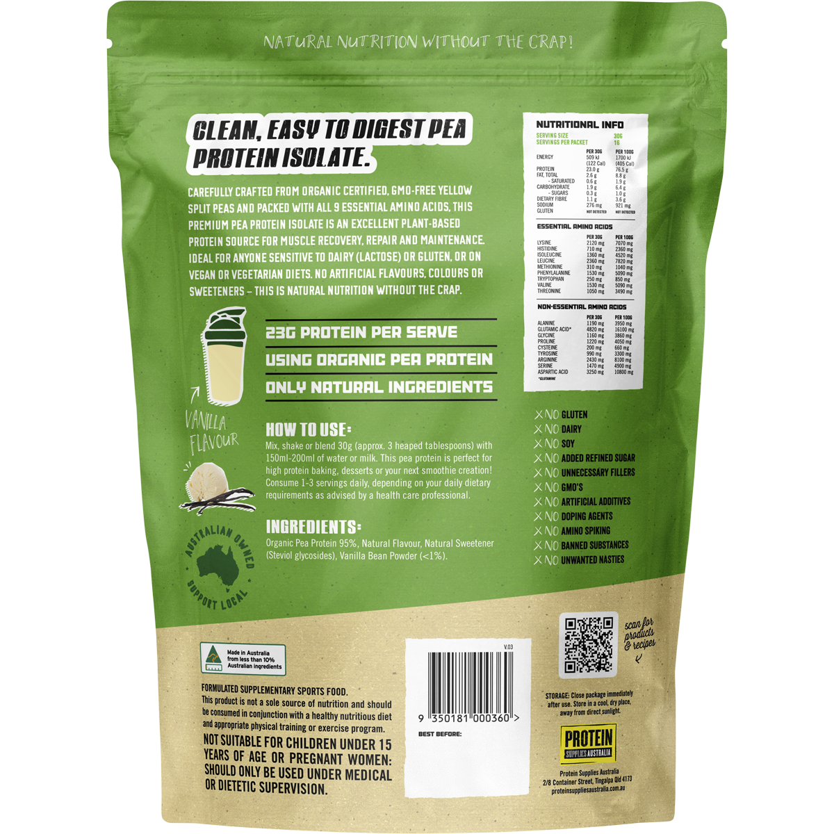 Pea Protein Isolate Vanilla