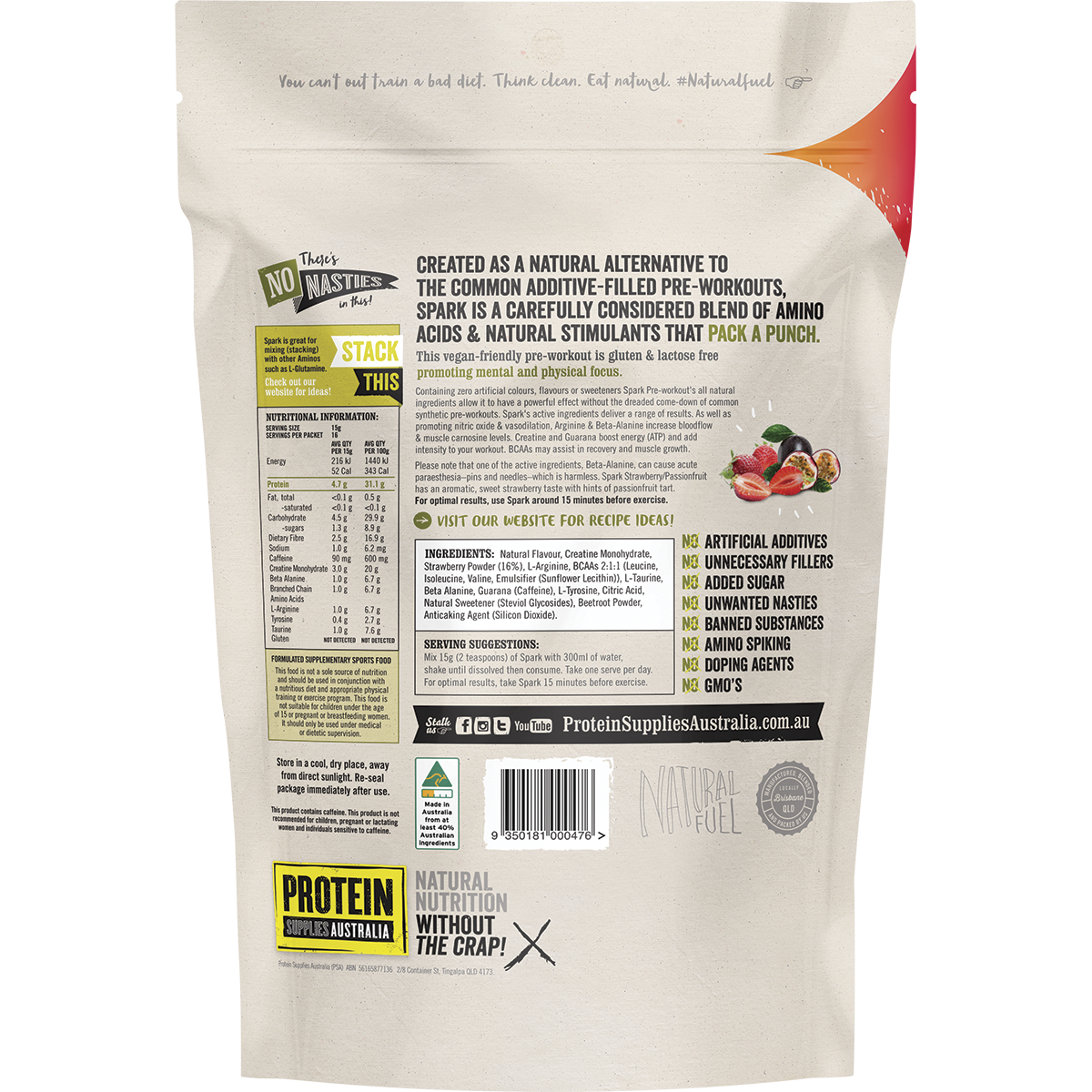 Spark Natural Pre-workout Strawberry Passionfruit