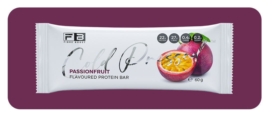 Fibre Boost Cold Pressed Passionfruit flavoured Protein Bar
