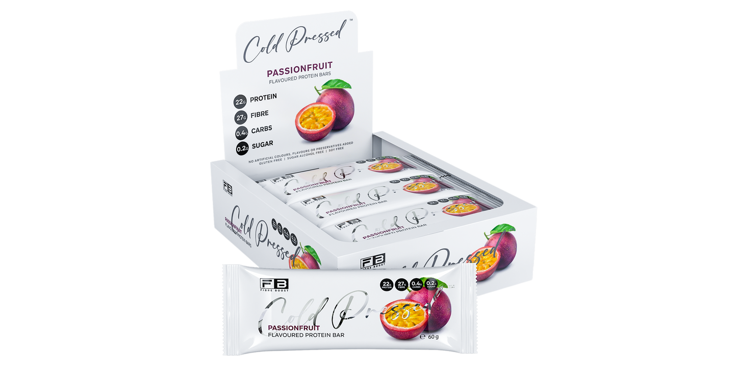 Fibre Boost Cold Pressed Passionfruit flavoured Protein Bar