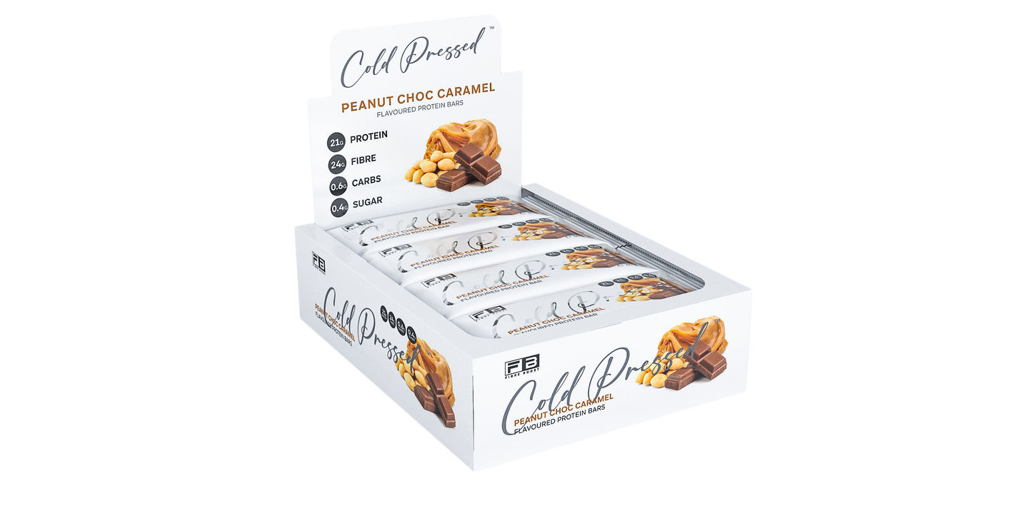 Fibre Boost Cold Pressed Peanut Choc Caramel flavoured Protein Bar