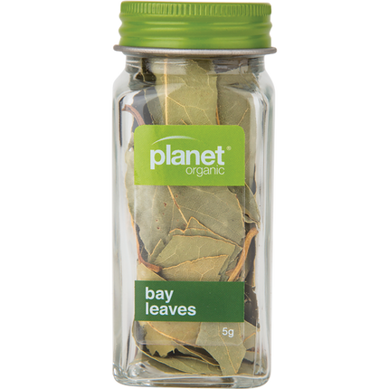 Dried organic bay leaves in a resealable package