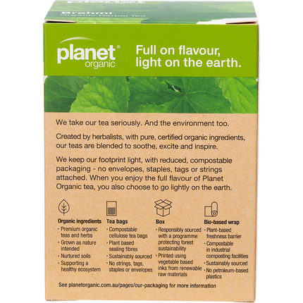 Planet Organic Brahmi herbal tea bags for natural wellness