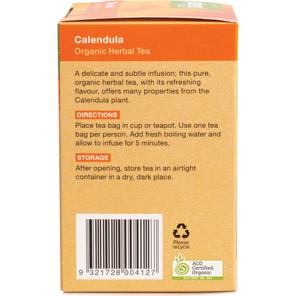 Calendula herbal tea bags, organic and health-boosting