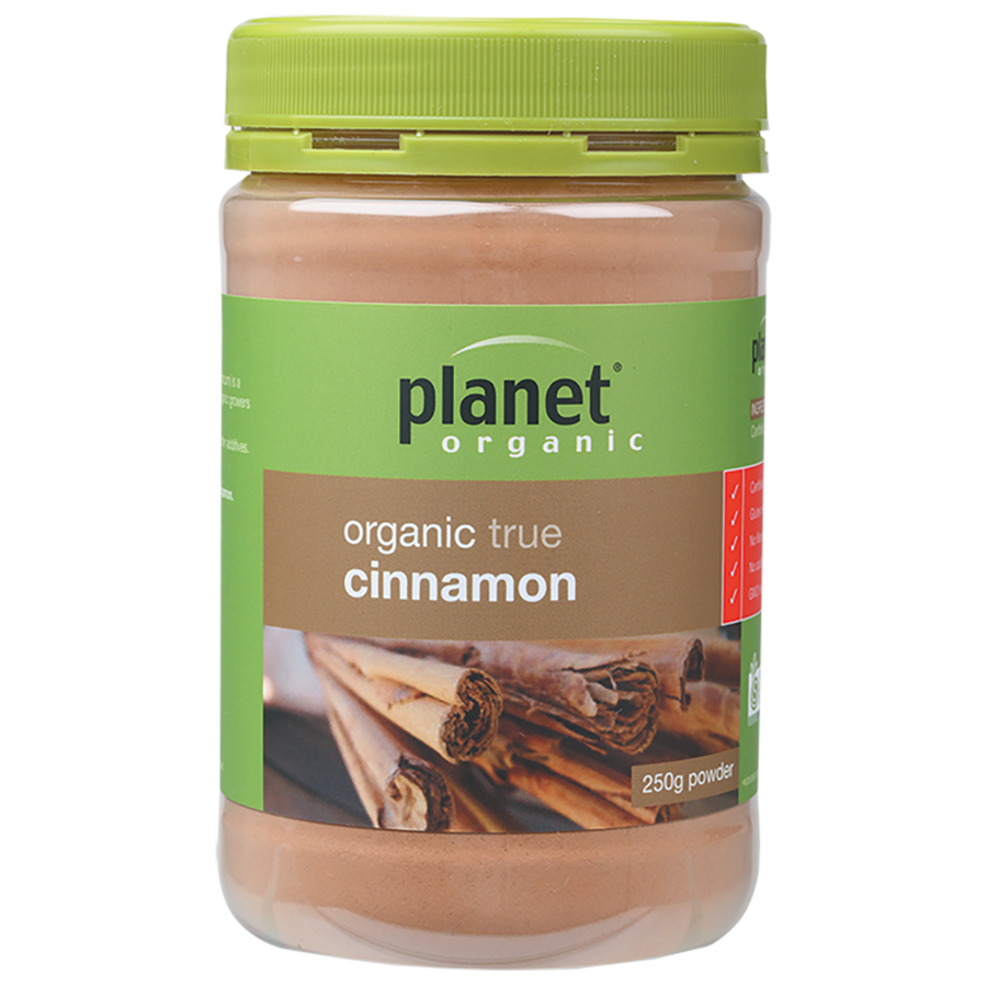 Planet Organic Cinnamon spice in a 100g package