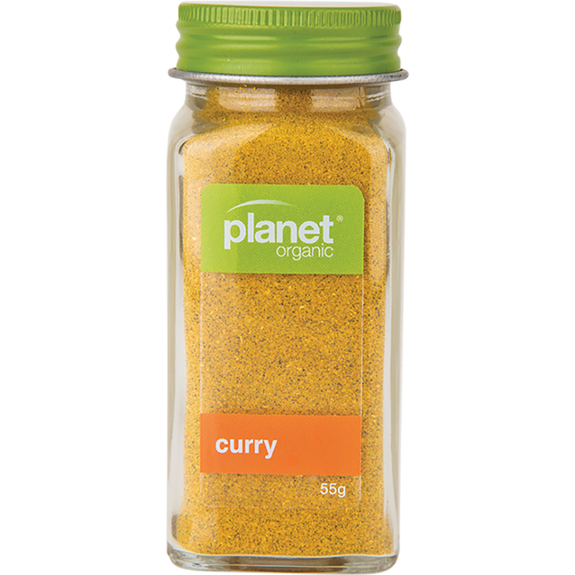 Planet Organic organic curry powder in a vibrant yellow blend