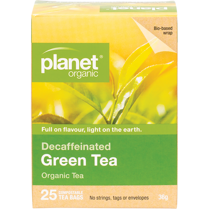 Planet Organic herbal tea decaffeinated green tea bags