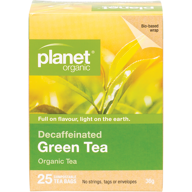 Planet Organic herbal tea decaffeinated green tea bags
