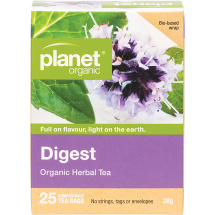 Planet Organic herbal tea bags for digestive health