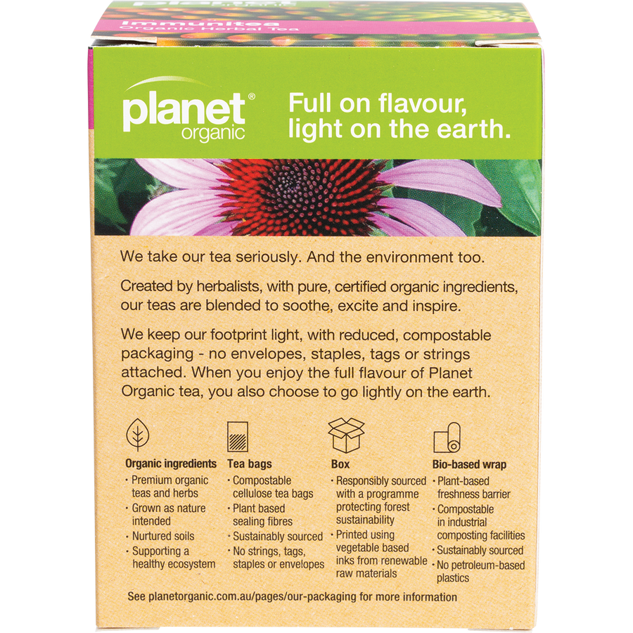Planet Organic herbal tea bags for immune support
