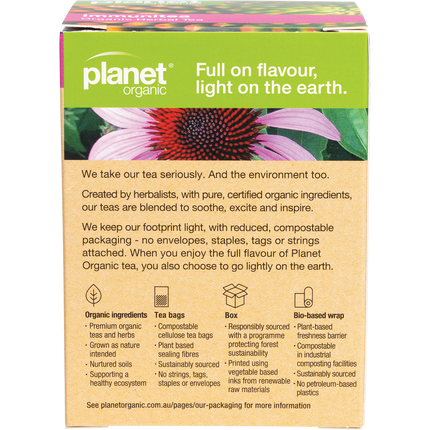 Planet Organic herbal tea bags for immune support