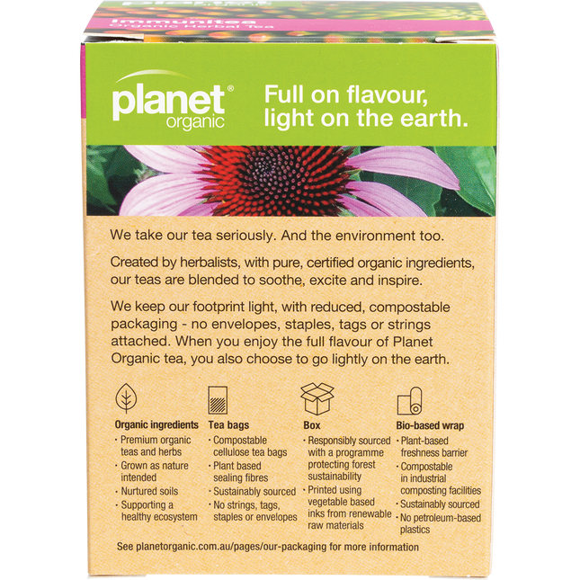 Planet Organic herbal tea bags for immune support