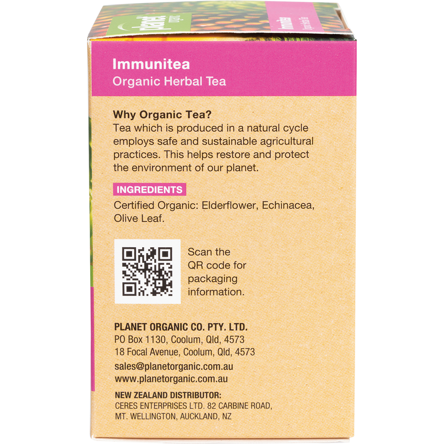 Planet Organic herbal tea bags for immune support