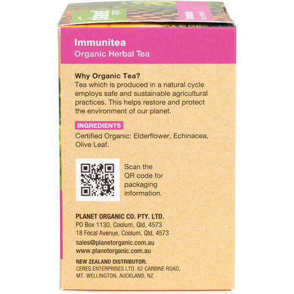 Planet Organic herbal tea bags for immune support