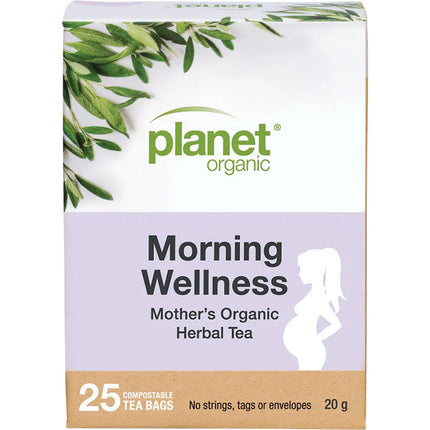 Planet Organic herbal tea bags for morning wellness 25pk