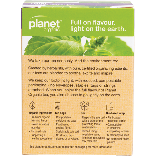Tulsi blend herbal tea bags by Planet Organic