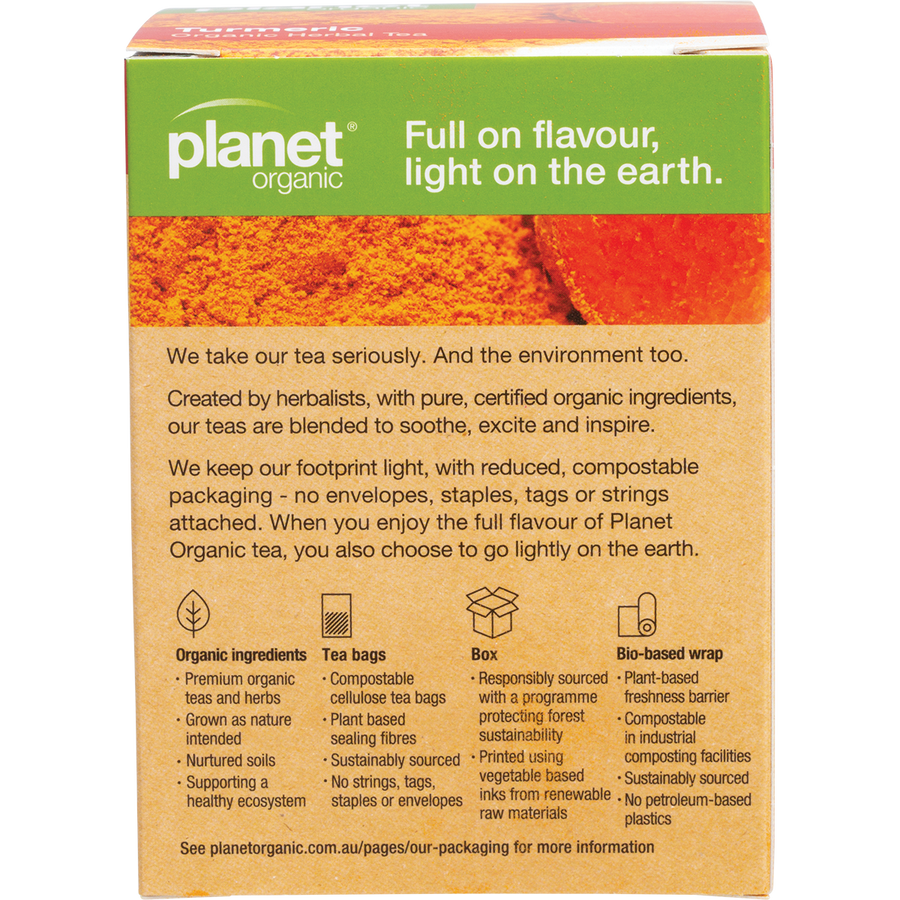 Turmeric herbal tea bags by Planet Organic
