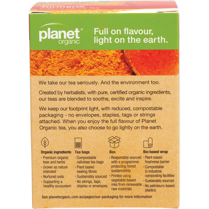 Turmeric herbal tea bags by Planet Organic