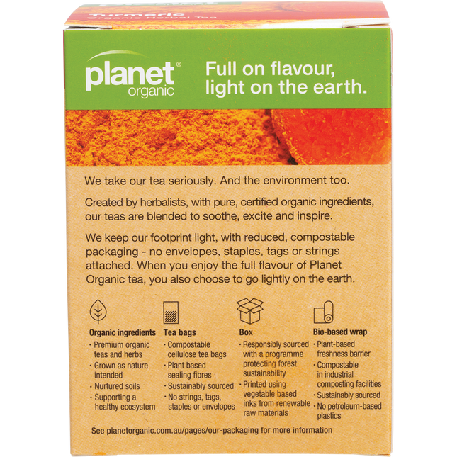 Turmeric herbal tea bags by Planet Organic