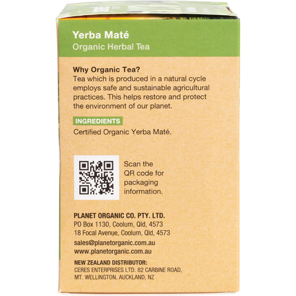 Yerba maté tea bags with organic natural energy boost