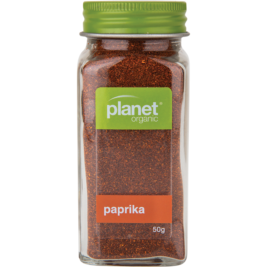 Planet Organic Paprika in vibrant red packaging