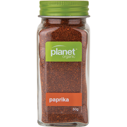 Planet Organic Paprika in vibrant red packaging