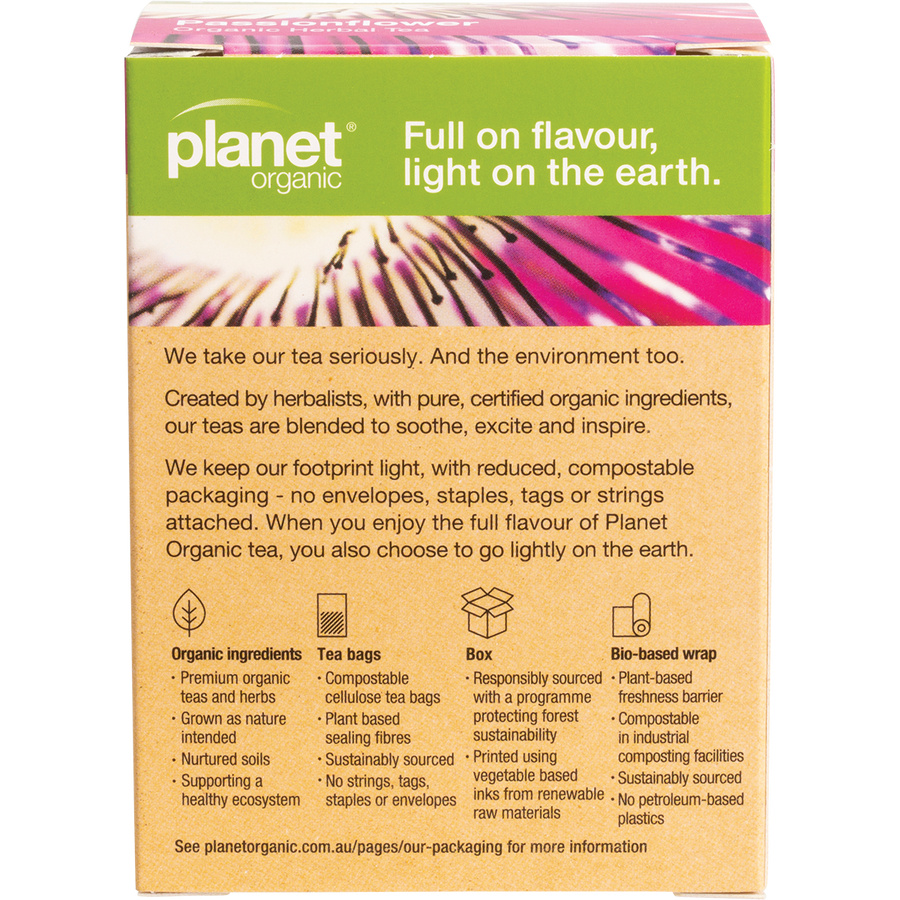 Planet Organic Herbal Tea Passionflower tea bags pack