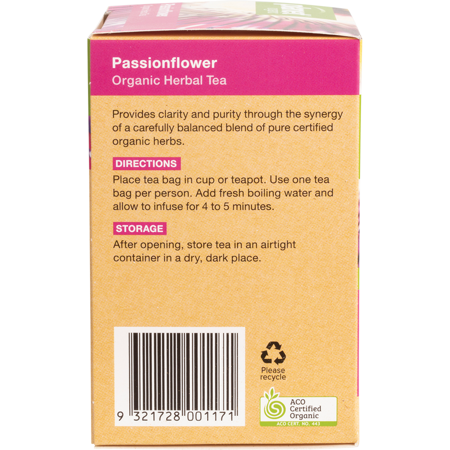 Planet Organic Herbal Tea Passionflower tea bags in packaging