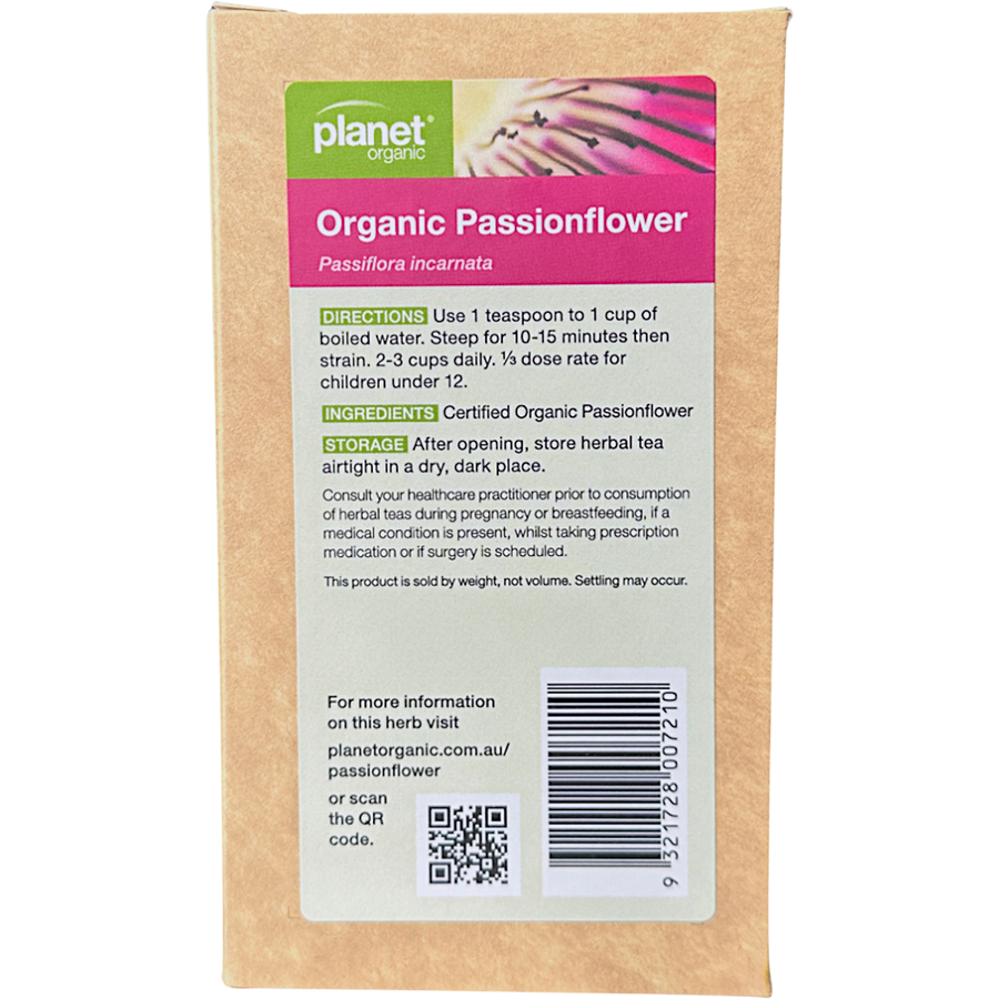 Planet Organic Passionflower Herbal Tea loose leaf packaging