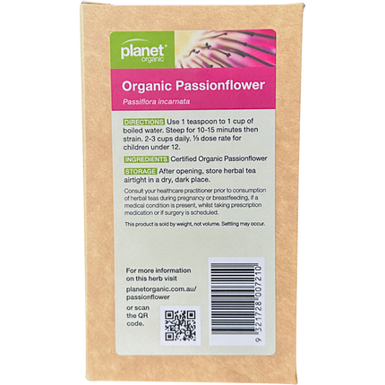 Planet Organic Passionflower Herbal Tea loose leaf packaging