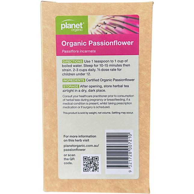 Planet Organic Passionflower Herbal Tea loose leaf packaging
